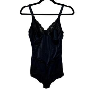 Vintage 80's Trendsetter Black Lace Bodysuit 36B RomanticGoth Made in USA